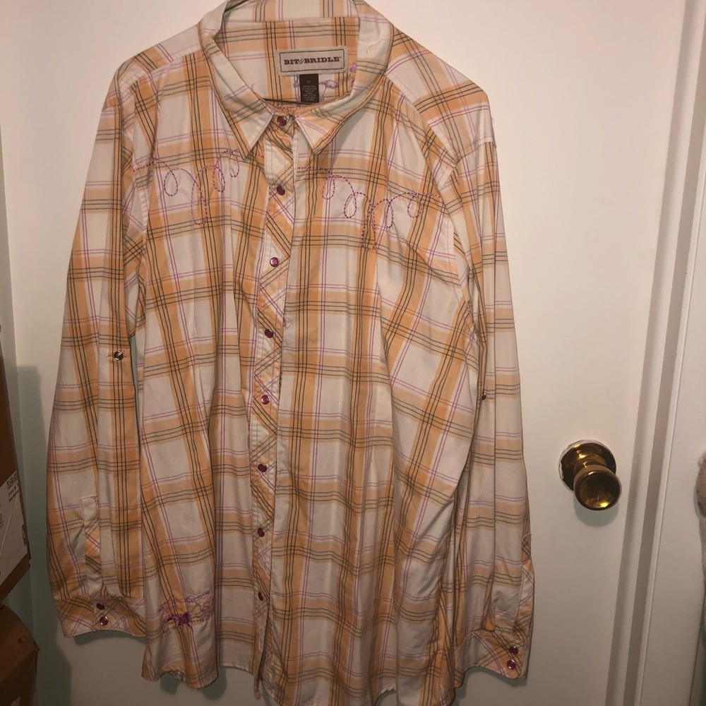 Bit & Bridle womans 2X, button down